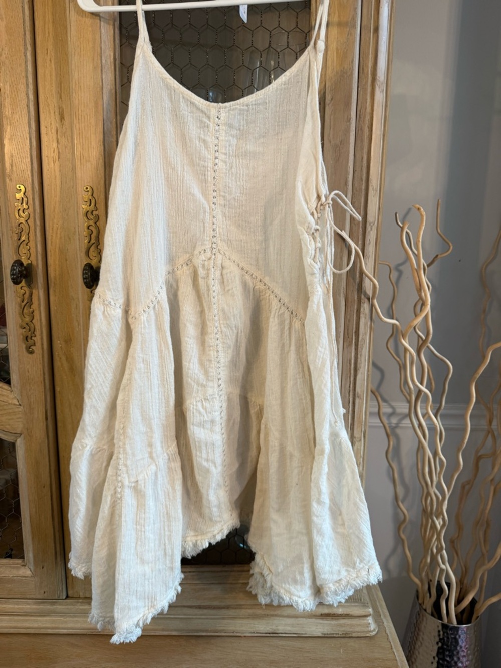 Moon River Women’s Cream Tiered Linen-Blend Skirt